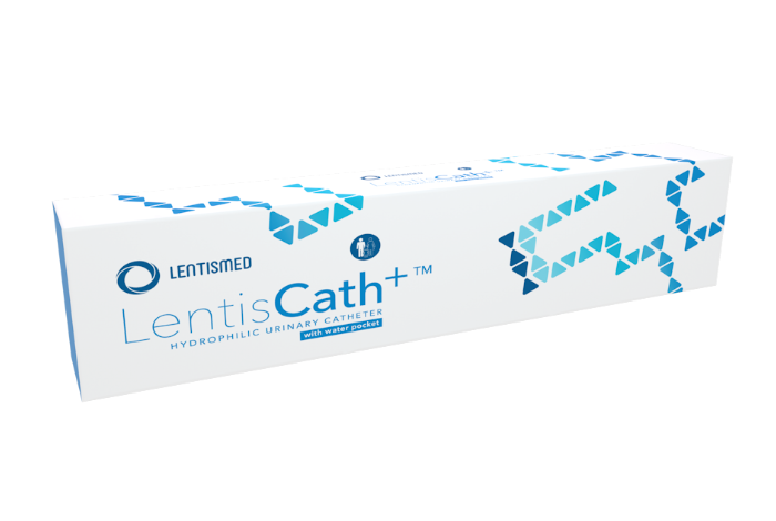 LentisCath Plus – hydrophiler Katheter mit einem Beutel mit sterilem Wasser